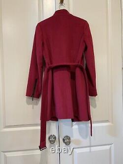 Michael Kors Wool Blend Asymmetrical Belted Coat Faux Leather Trim. Retail $350