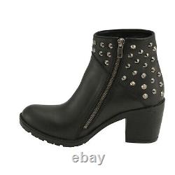 Milwaukee Leather Women's Spiked Side Zipper Entry Boot with Platform Heel9402