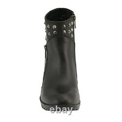 Milwaukee Leather Women's Spiked Side Zipper Entry Boot with Platform Heel9402