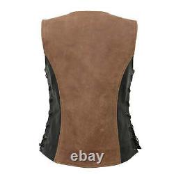 Milwaukee Leather Women's'Trickster' Vintage Two Tone Crazy Horse Brown MLL4508