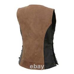 Milwaukee Leather Women's'Trickster' Vintage Two Tone Crazy Horse Brown MLL4508