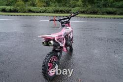 Mini Dirtbike Motorbike Motocross TWIN EXHAUST Pink 49cc Petrol Off Road