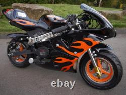 Mini Pocket Motorcycle Moto Racer Sports Petrol ORANGE Dirt Bike 50cc Off Road