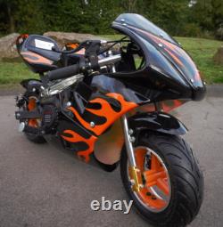 Mini Pocket Motorcycle Moto Racer Sports Petrol ORANGE Dirt Bike 50cc Off Road