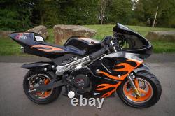 Mini Pocket Motorcycle Moto Racer Sports Petrol ORANGE Dirt Bike 50cc Off Road