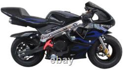 Moto Racer Mini Pocket Motorcycle 2 Stroke 49cc Petrol BLUE Off Road Dirt Bike