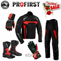 Motorcycle Armoured Suit Motorbike Racing Leather Boots Waterproof Winter Gloves