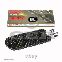Motorcycle Chain BLACK XW Ring RK BL530GXW with 122 Rolls and Hollow Rivet Lock o