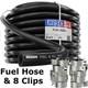 Motorcycle Fuel Hose Bike (5mm 25mm) Petrol Diesel Ethanol Resistant & 8 Clips