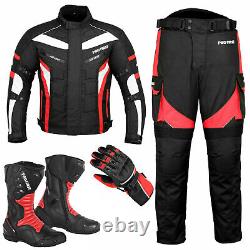 Motorcycle Racing Suit Motorbike Riding Leather Boot Waterproof Winter Gloves UK