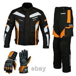 Motorcycle Racing Suit Motorbike Textile Jacket Trouser Armoured Suits Gloves UK
