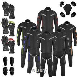 Motorcycle Waterproof Suit Motorbike Bike Trouser Jacket with Gloves Armoured CE