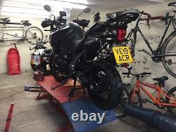 Motorcycle hydraulic lift used for heavy touring motorcycle