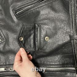 Mr Motor Cycle Classic Biker Jacket Black Leather Zip Up Size 58