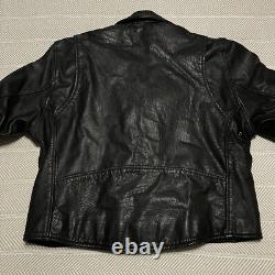 Mr Motor Cycle Classic Biker Jacket Black Leather Zip Up Size 58