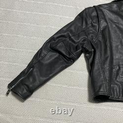 Mr Motor Cycle Classic Biker Jacket Black Leather Zip Up Size 58