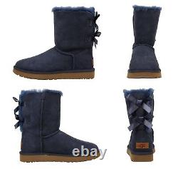 NEW Authentic UGG Women's Bailey Bow II Winter Boots Shoes Black Chestnut Blue