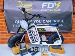 NEW EBOX Electric Dragster 2KW 60V Mini Pit Bike Black/White