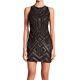 New Parker Small Roden Studded Faux Leather Black Cutout Sleeveless Mini Dress