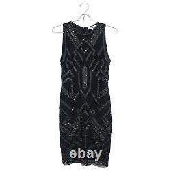 NEW Parker SMALL Roden Studded Faux Leather Black Cutout Sleeveless Mini Dress