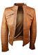 New Women Ladies Biker Brown Genuine Real Leather Jacket