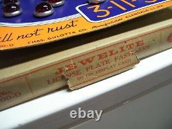 Original 1950s nos Vintage License plate Glass toppers auto Rat Hot rod Harley