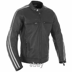 Oxford Bladon CE Armoured Lightweight Leather Motorcycle Jacket Black