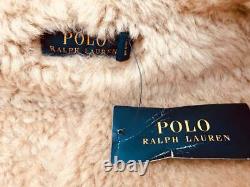 POLO RALPH LAUREN Brown Shearling Leather Coat M New Auth Jacket RRP2500GBP