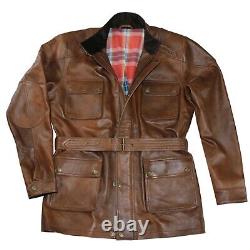 Panther leather jacket Antique Brown Nappa Military Mens Trialmaster Vintage Pit