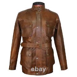 Panther leather jacket Antique Brown Nappa Military Mens Trialmaster Vintage Pit