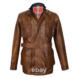 Panther leather jacket Antique Brown Nappa Military Mens Trialmaster Vintage Pit