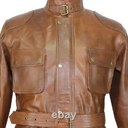 Panther leather jacket Antique Brown Nappa Military Mens Trialmaster Vintage Pit