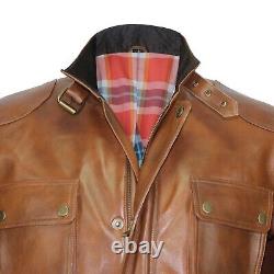 Panther leather jacket Antique Brown Nappa Military Mens Trialmaster Vintage Pit