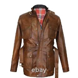 Panther leather jacket Antique Brown Nappa Military Mens Trialmaster Vintage Pit