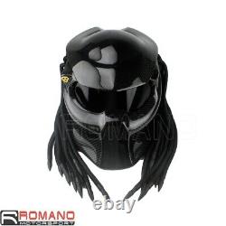 Predator Bike Helmet Mask Carbon Fibre Motorcycle Iron Man Full Face Helmet NEW