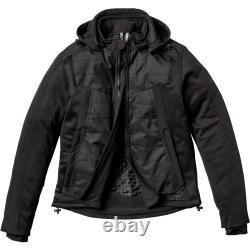 Premium Rocksolid Hooded Armoured Motorcycle Jacket by Black For Bike Riding