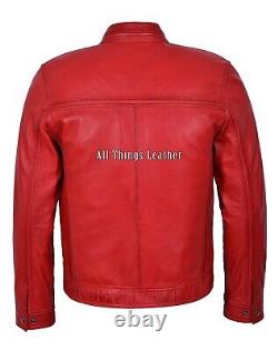 RAGE Men's Real Leather Jacket Biker Motorcycle Style 100% Lambskin Leather 7862