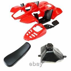 RED Plastics Fairing Fender Guard Kit+ Seat+ Fuel Tank 110cc Quad Dirt Bike ATV