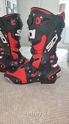 REDUCED Sidi Rex Leather M/cycle Boots Size 7UK/Euro41. Blk, Red & White