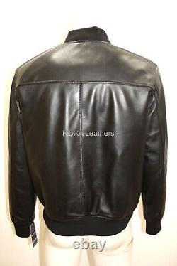 ROXA Latest Pattern Men Genuine NAPA Real Leather Jacket Motorcycle Black Zipper