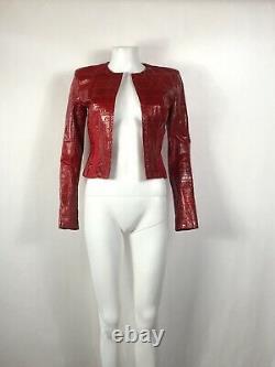 Rare Vtg Gianni Versace Red Eel Leather Jacket S 40