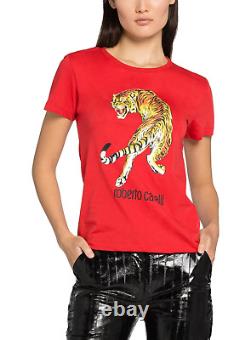 Roberto Cavalli RC Tiger Print Logo Cotton Top Lounge Iconic Shirt XS