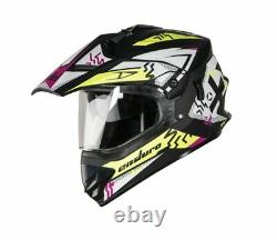 SB-42 Bang Enduro Mat Black & Fluo Yellow L Size With Plain Visor 600 mm