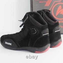 SHARK SHORTY Motorcycle Boots Black Suede Leather Robust Waterproof EU41 / US 8
