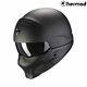 Scorpion Exo Combat Evo Streetfighter Open Face Motorcycle Helmet Matt Black