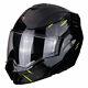Scorpion Exo Tech Pulse Black Neon Yellow Motorbike Flip Front Helmet