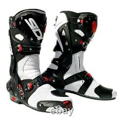 Sidi Vortice Air Mens Sport Motorcycle Boots Black and White Euro 48