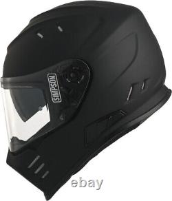 Simpson Venom Dual Visor Full Face Composite Motorcycle Helmet Matt Black