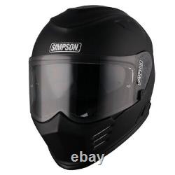 Simpson Venom Dual Visor Full Face Composite Motorcycle Helmet Matt Black