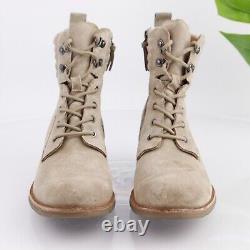 Sofft Womens Baxter Boot Size 11 Tan Suede Waterproof Lace Up Combat Bootie Flat